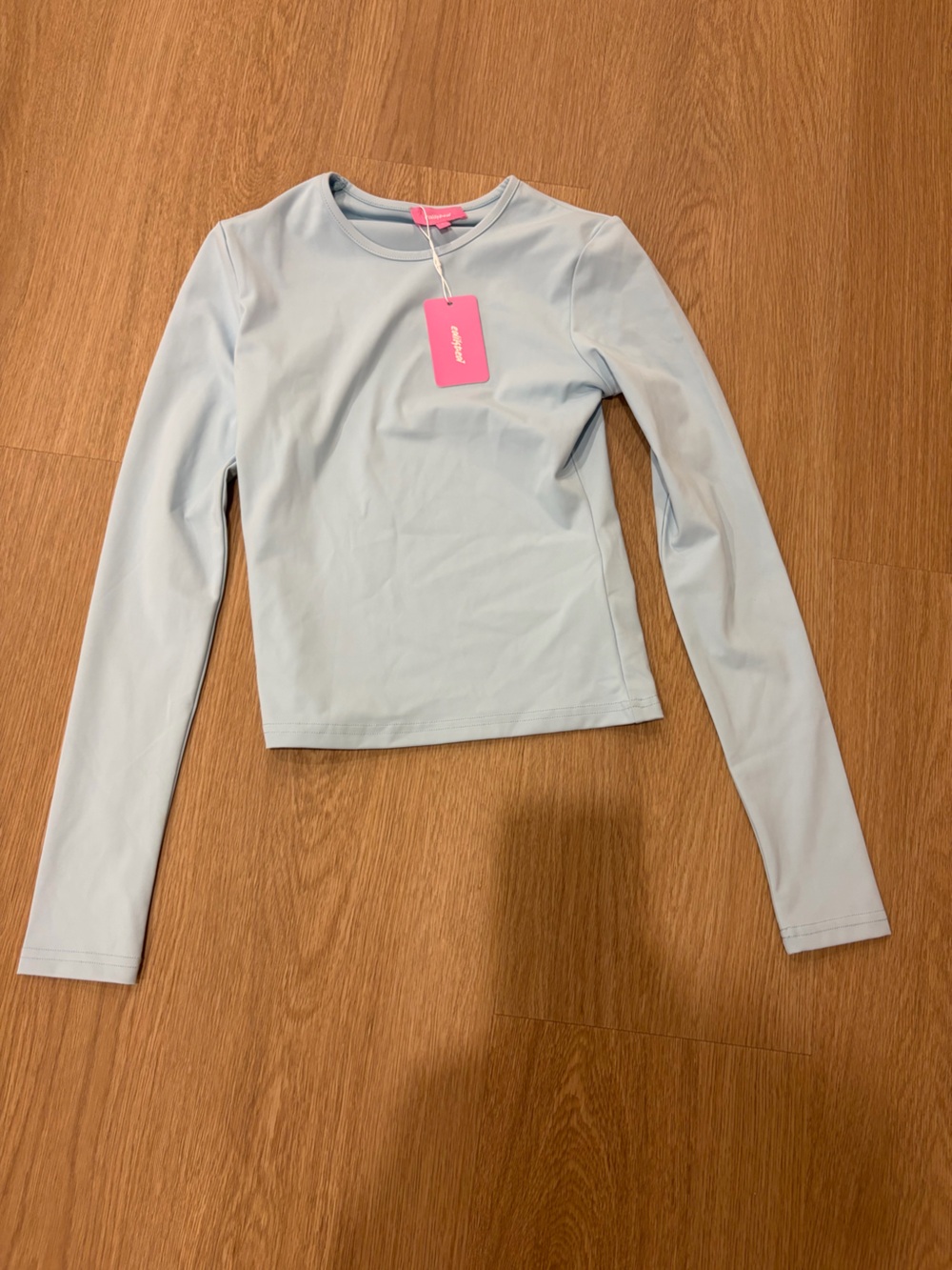 Edikted Light Blue Long Sleeve Crew Top